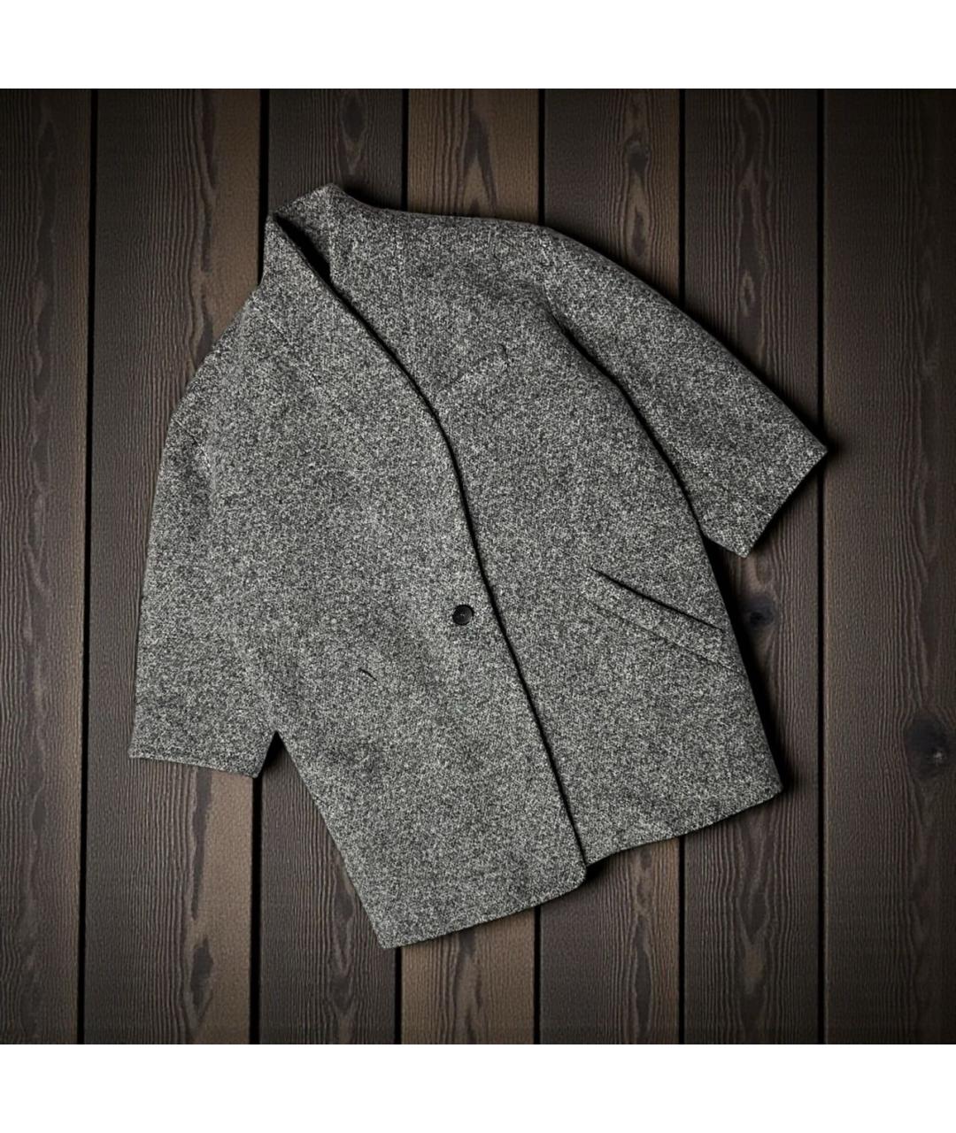 IRO Серое шерстяное пальто, фото 9