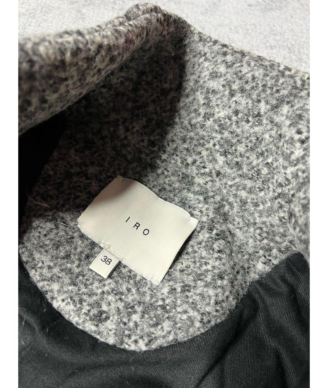 IRO Серое шерстяное пальто, фото 5