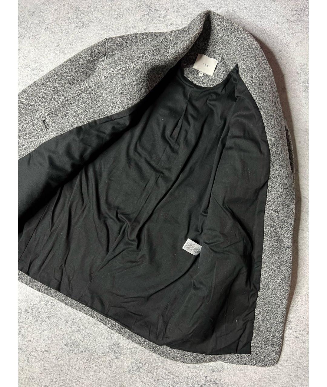 IRO Серое шерстяное пальто, фото 4