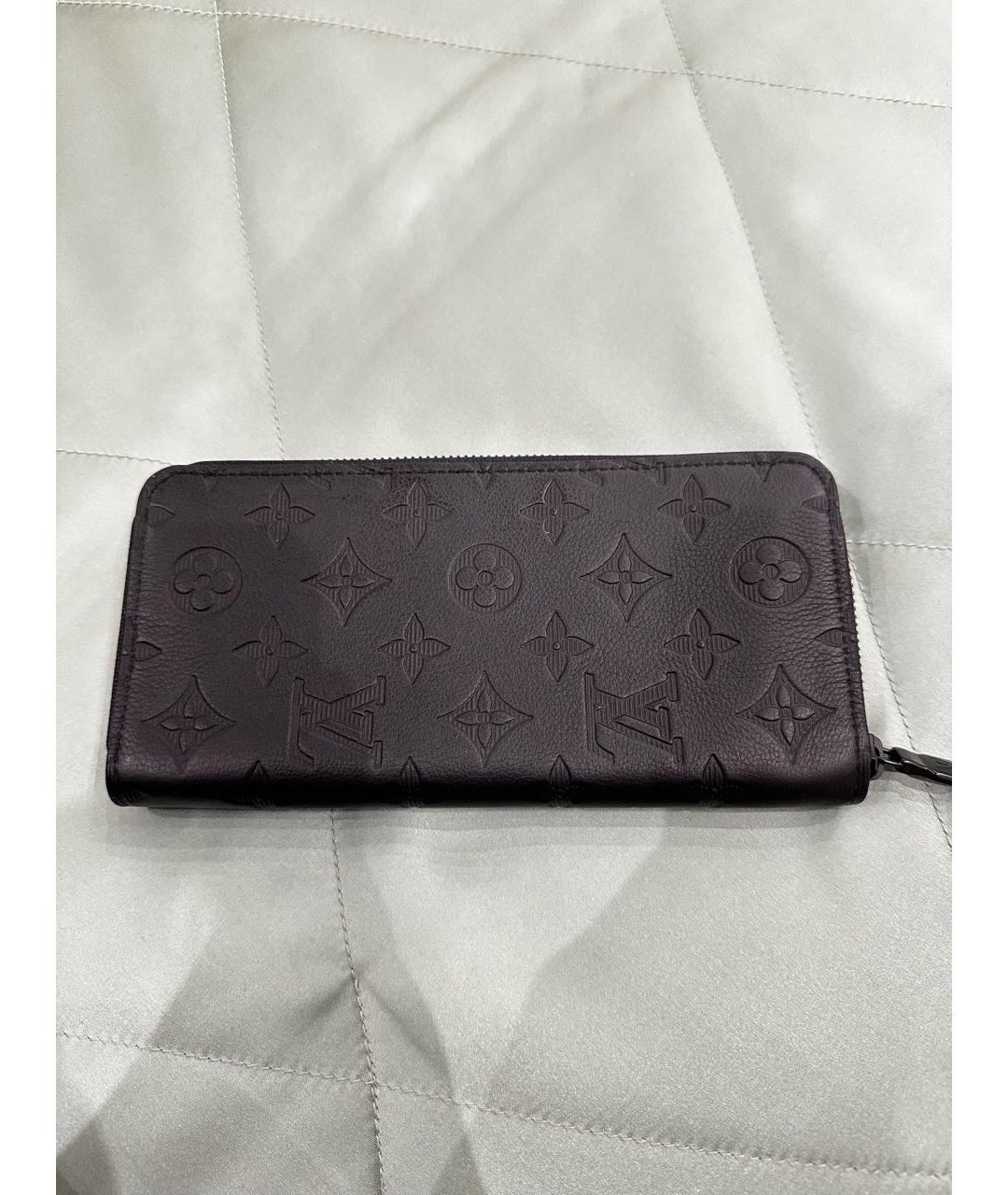 LOUIS VUITTON Черный кожаный кошелек, фото 2