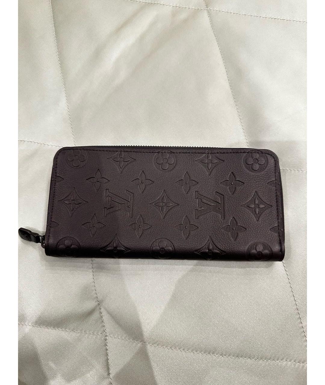 LOUIS VUITTON Черный кожаный кошелек, фото 6