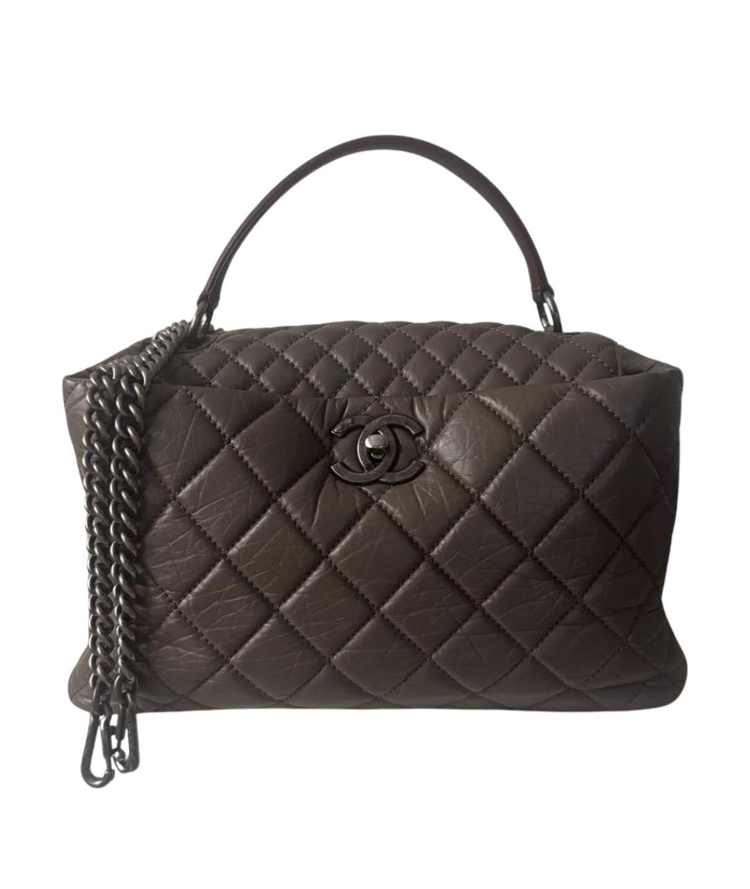 CHANEL Серая кожаная сумка через плечо, фото 1