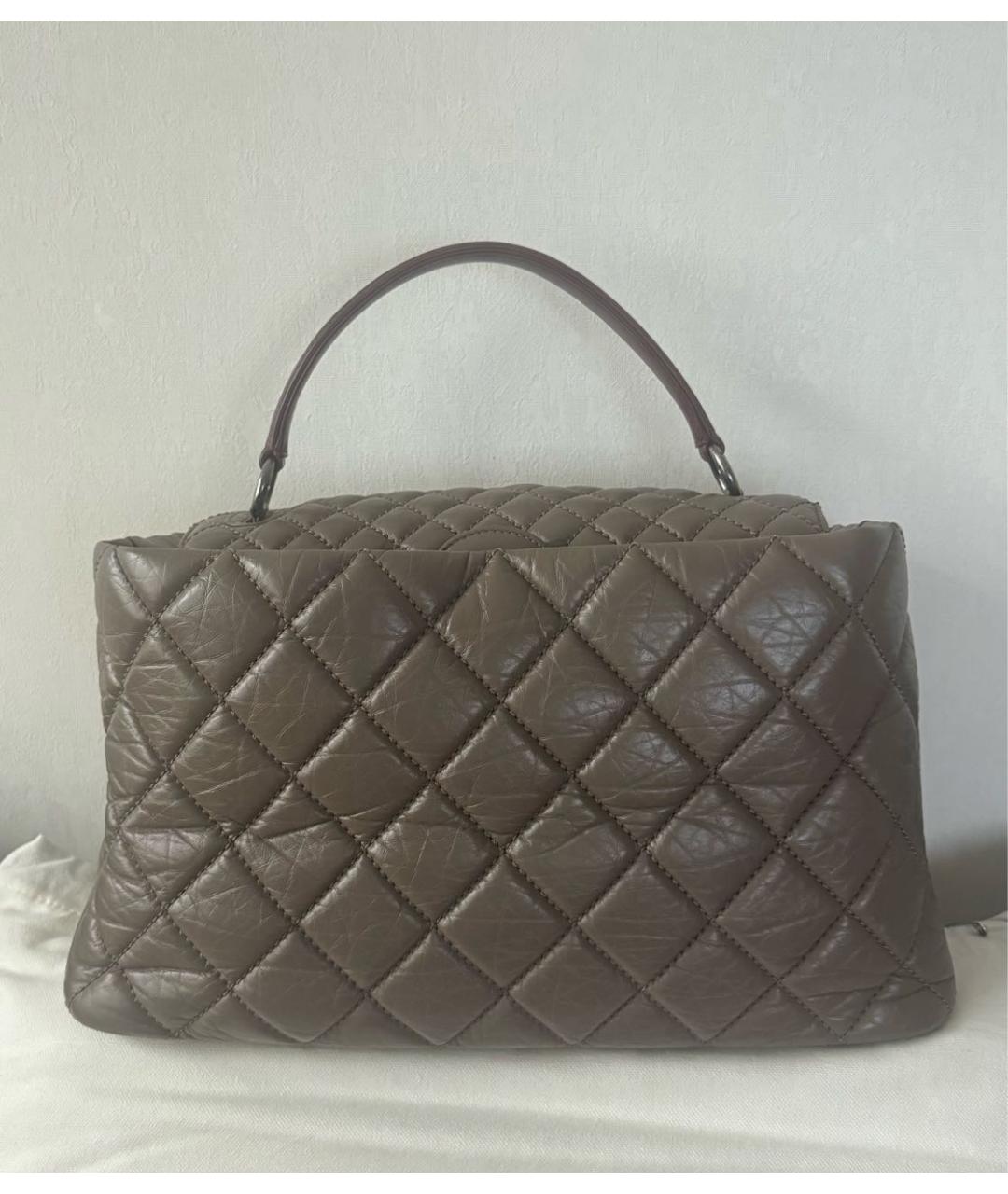 CHANEL Серая кожаная сумка через плечо, фото 2