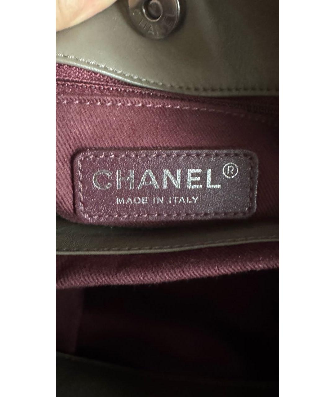 CHANEL Серая кожаная сумка через плечо, фото 8