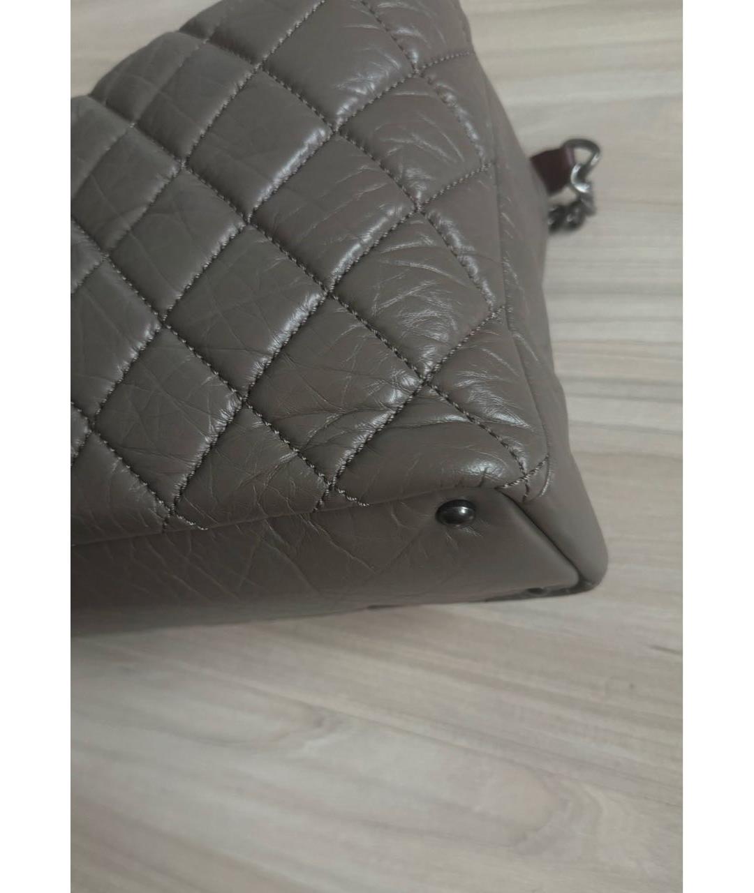 CHANEL Серая кожаная сумка через плечо, фото 4