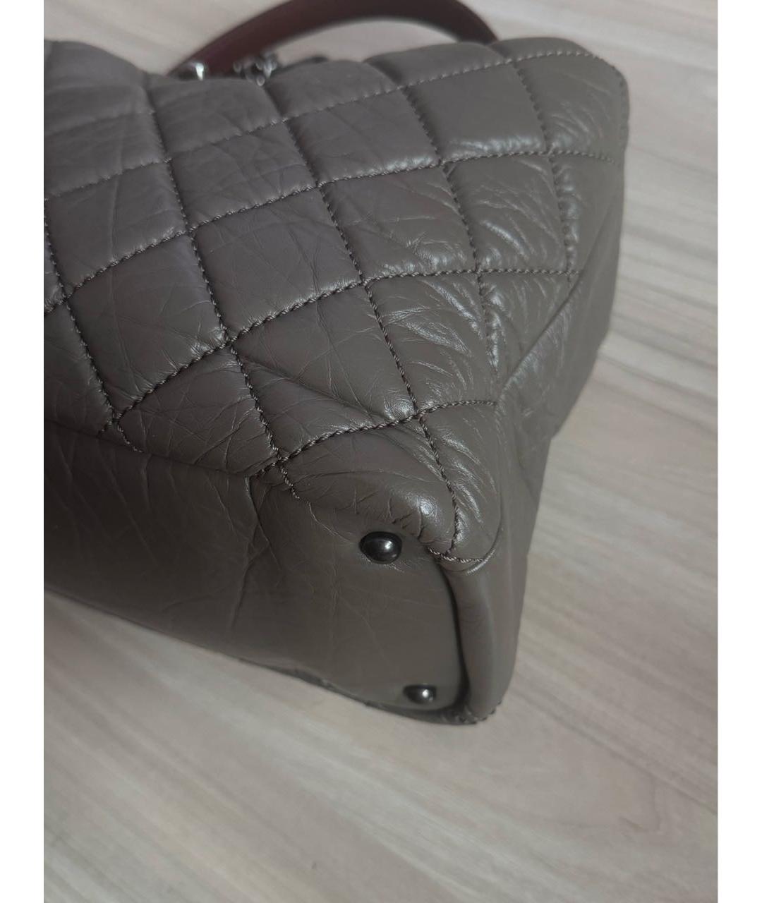 CHANEL Серая кожаная сумка через плечо, фото 6