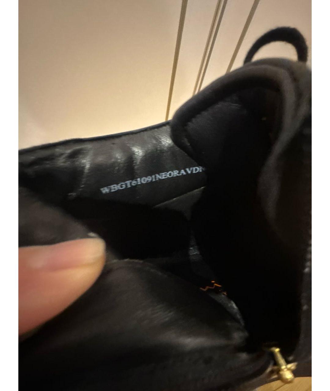 SANTONI Черные кожаные кеды, фото 6