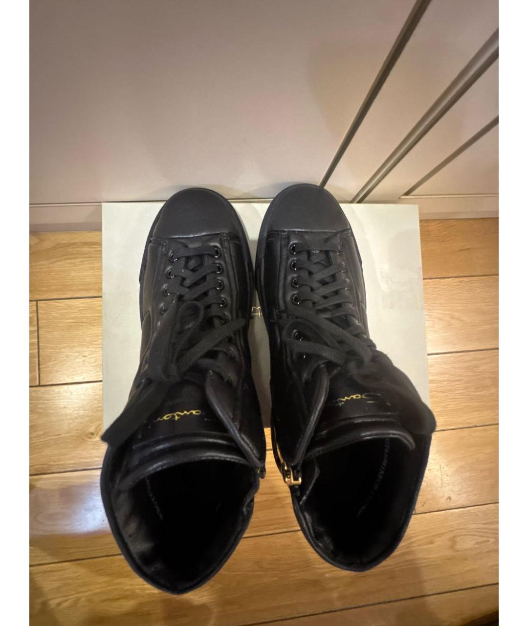 SANTONI Черные кожаные кеды, фото 3