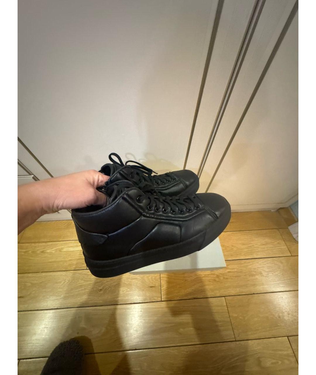 SANTONI Черные кожаные кеды, фото 8