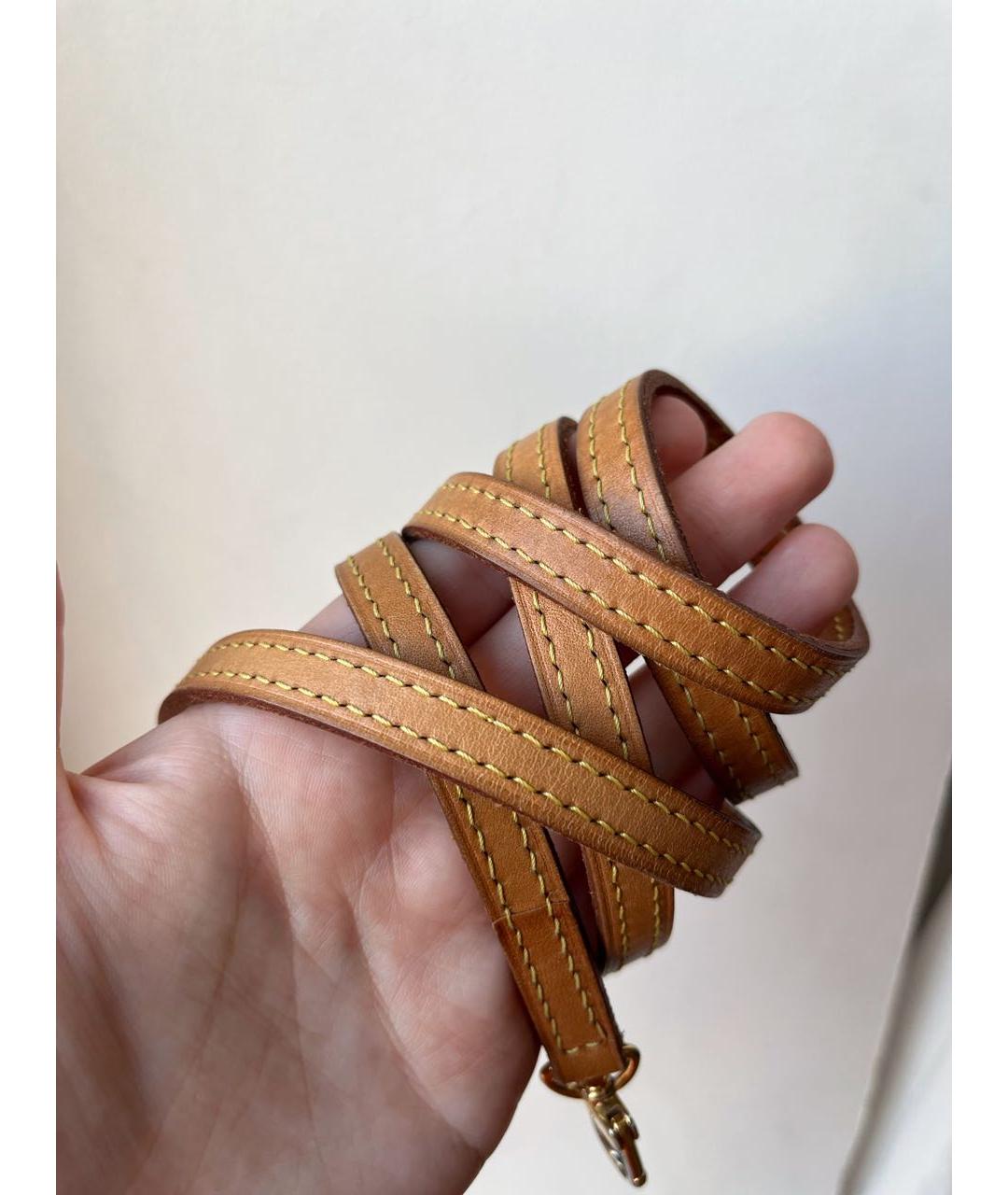 LOUIS VUITTON Коричневая кожаная сумка через плечо, фото 8