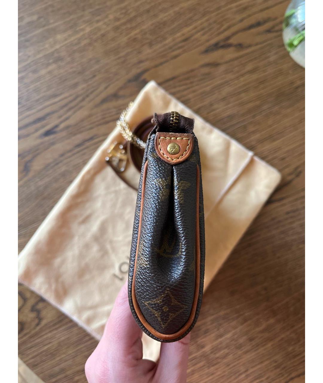 LOUIS VUITTON Коричневая кожаная сумка через плечо, фото 5