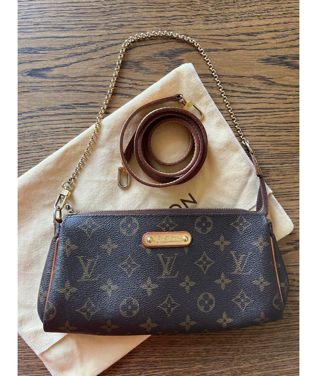LOUIS VUITTON Коричневая кожаная сумка через плечо, фото 3