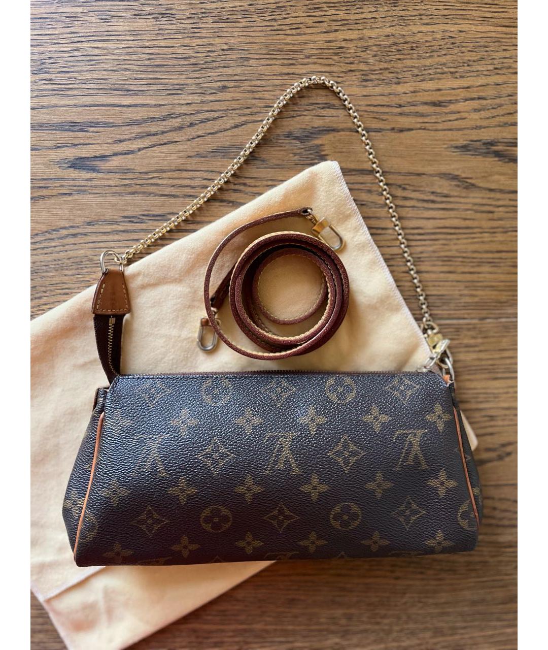 LOUIS VUITTON Коричневая кожаная сумка через плечо, фото 4
