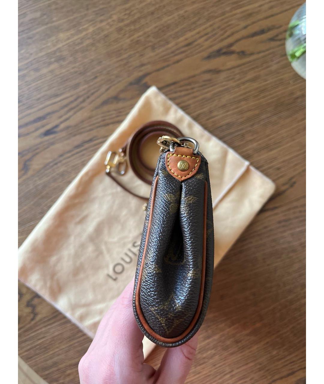 LOUIS VUITTON Коричневая кожаная сумка через плечо, фото 6