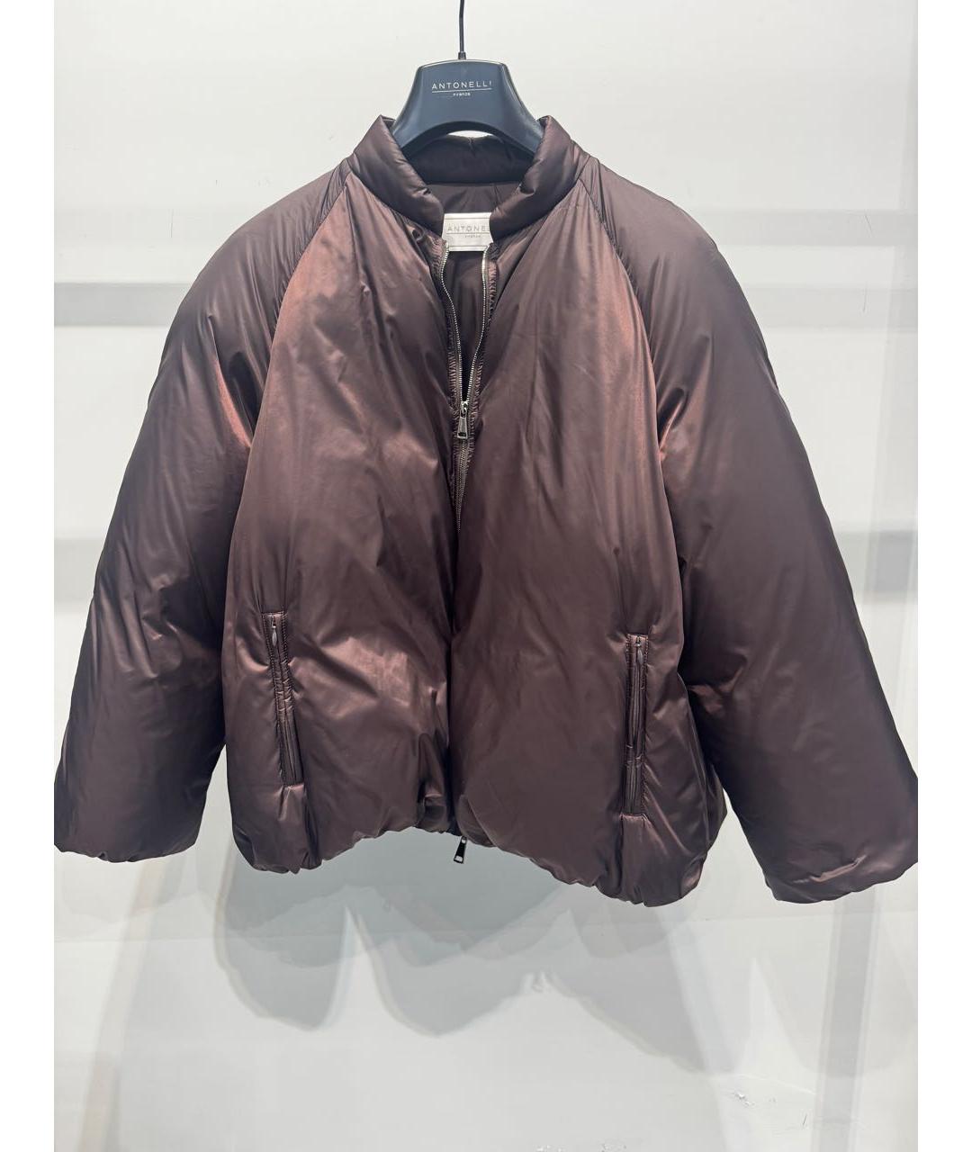 ANTONELLI FIRENZE Коричневая полиамидовая куртка, фото 4