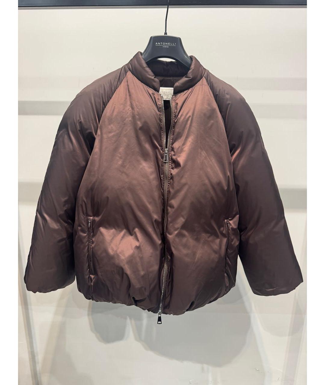 ANTONELLI FIRENZE Коричневая полиамидовая куртка, фото 5