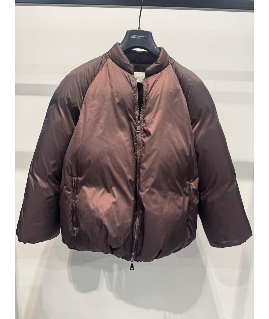 ANTONELLI FIRENZE Коричневая полиамидовая куртка, фото 2