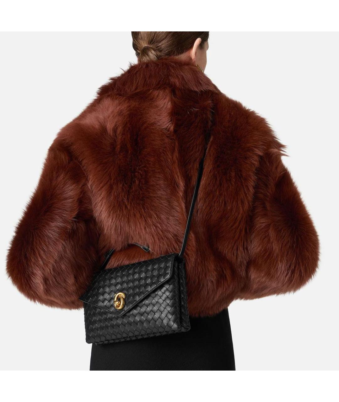 BOTTEGA VENETA Черная кожаная сумка через плечо, фото 2