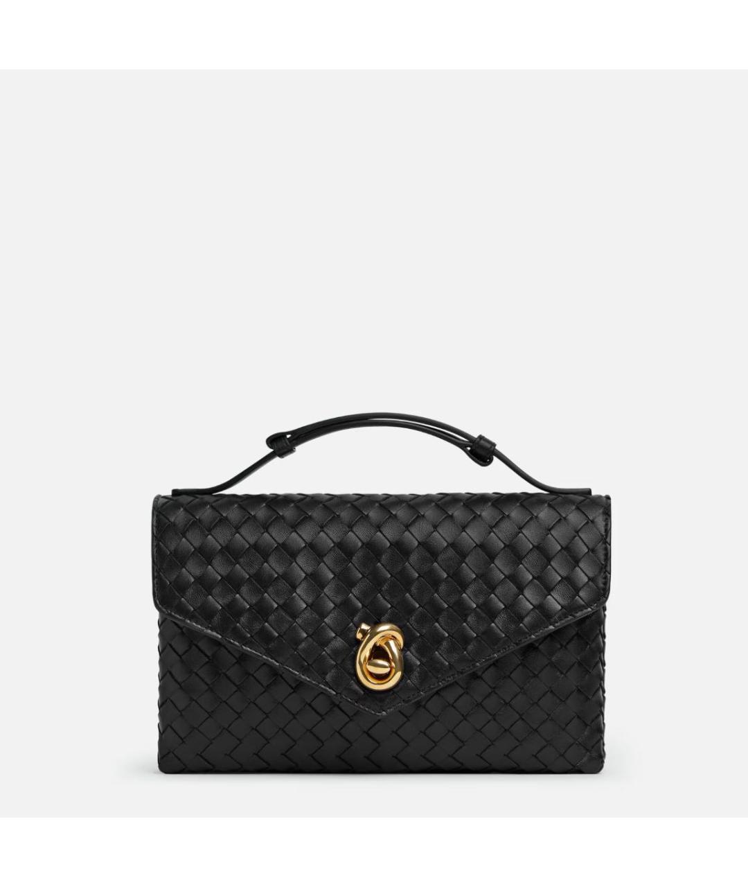 BOTTEGA VENETA Черная кожаная сумка через плечо, фото 5