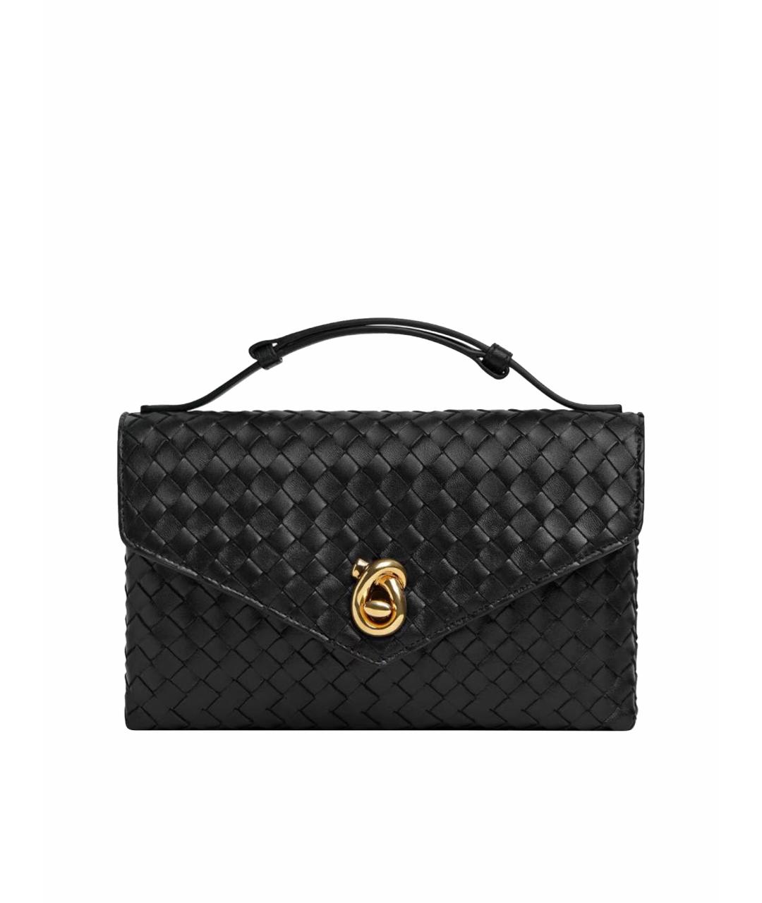 BOTTEGA VENETA Черная кожаная сумка через плечо, фото 1