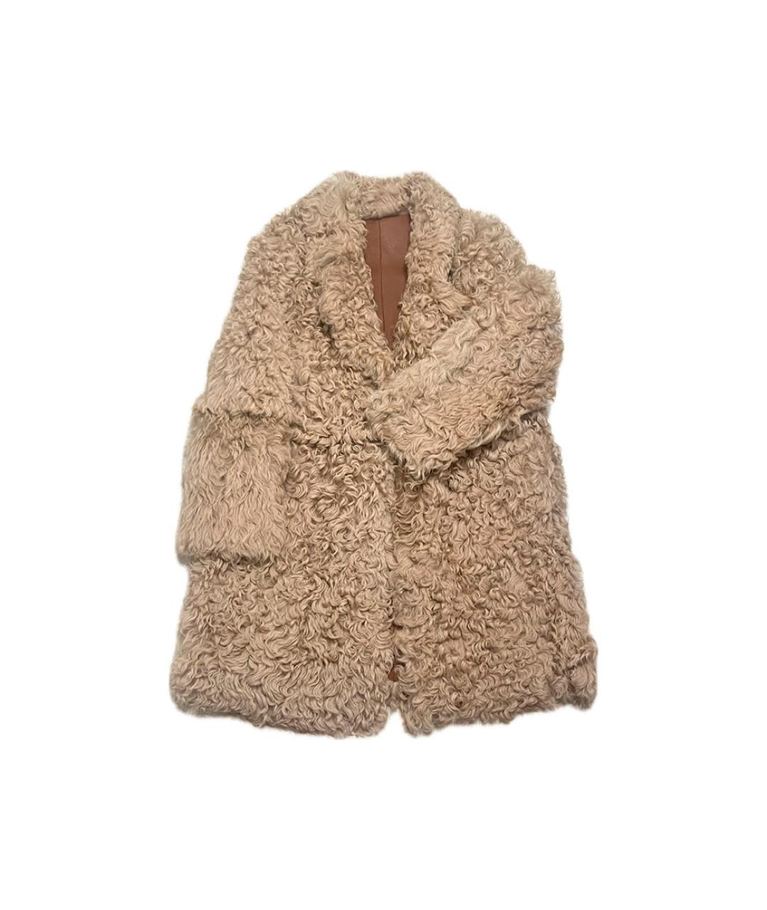 HUGO BOSS Бежевая меховая шуба, фото 5