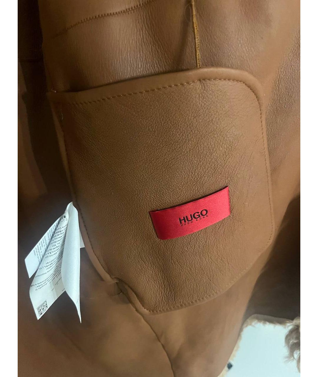 HUGO BOSS Бежевая меховая шуба, фото 3