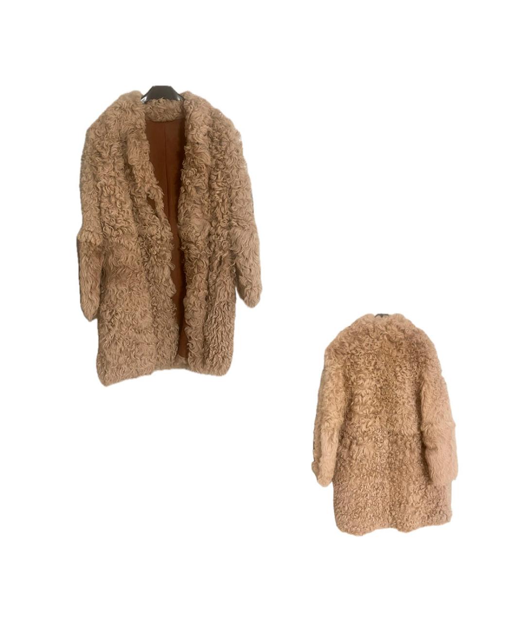 HUGO BOSS Бежевая меховая шуба, фото 2