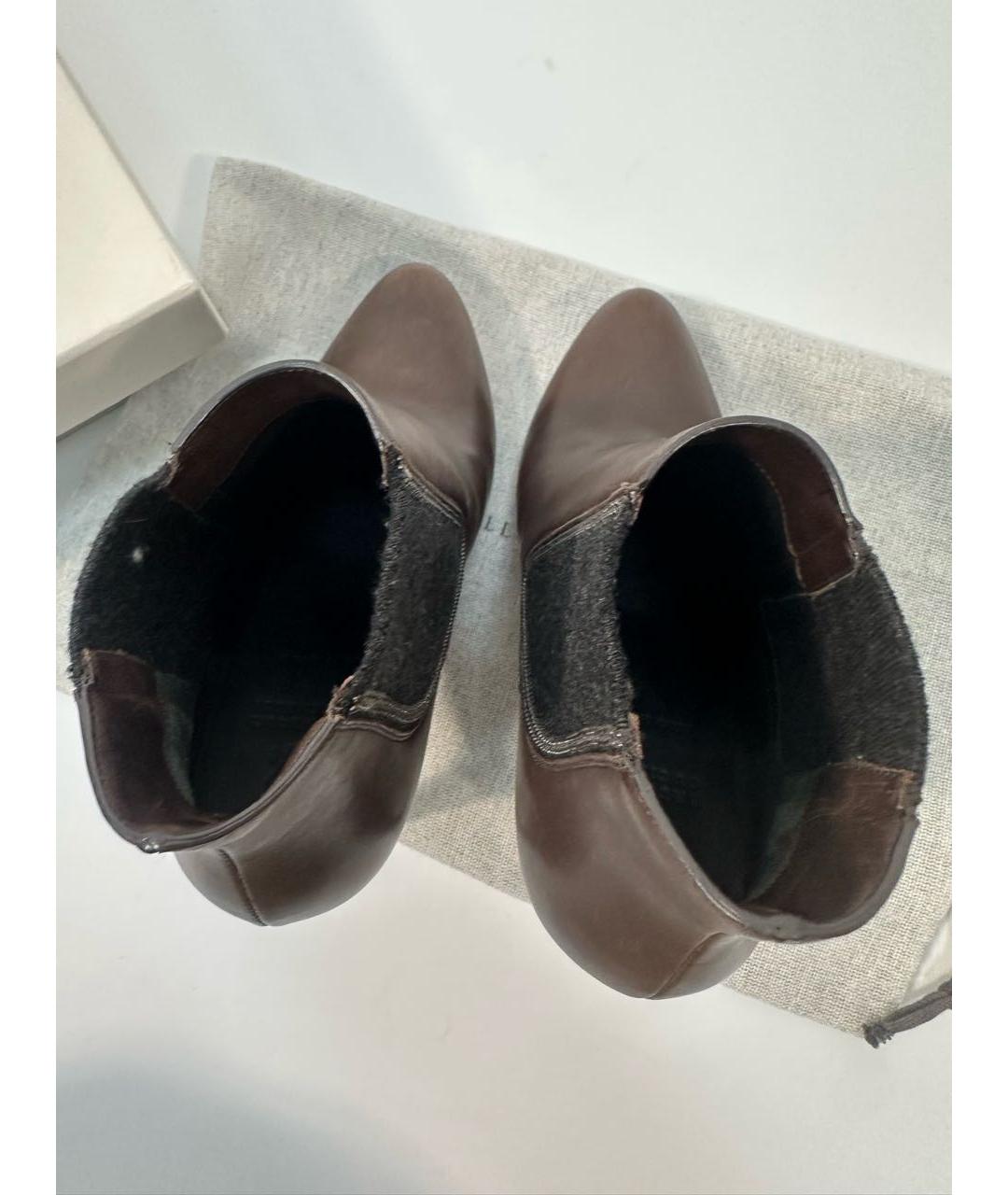 BRUNELLO CUCINELLI Коричневые кожаные ботильоны, фото 3