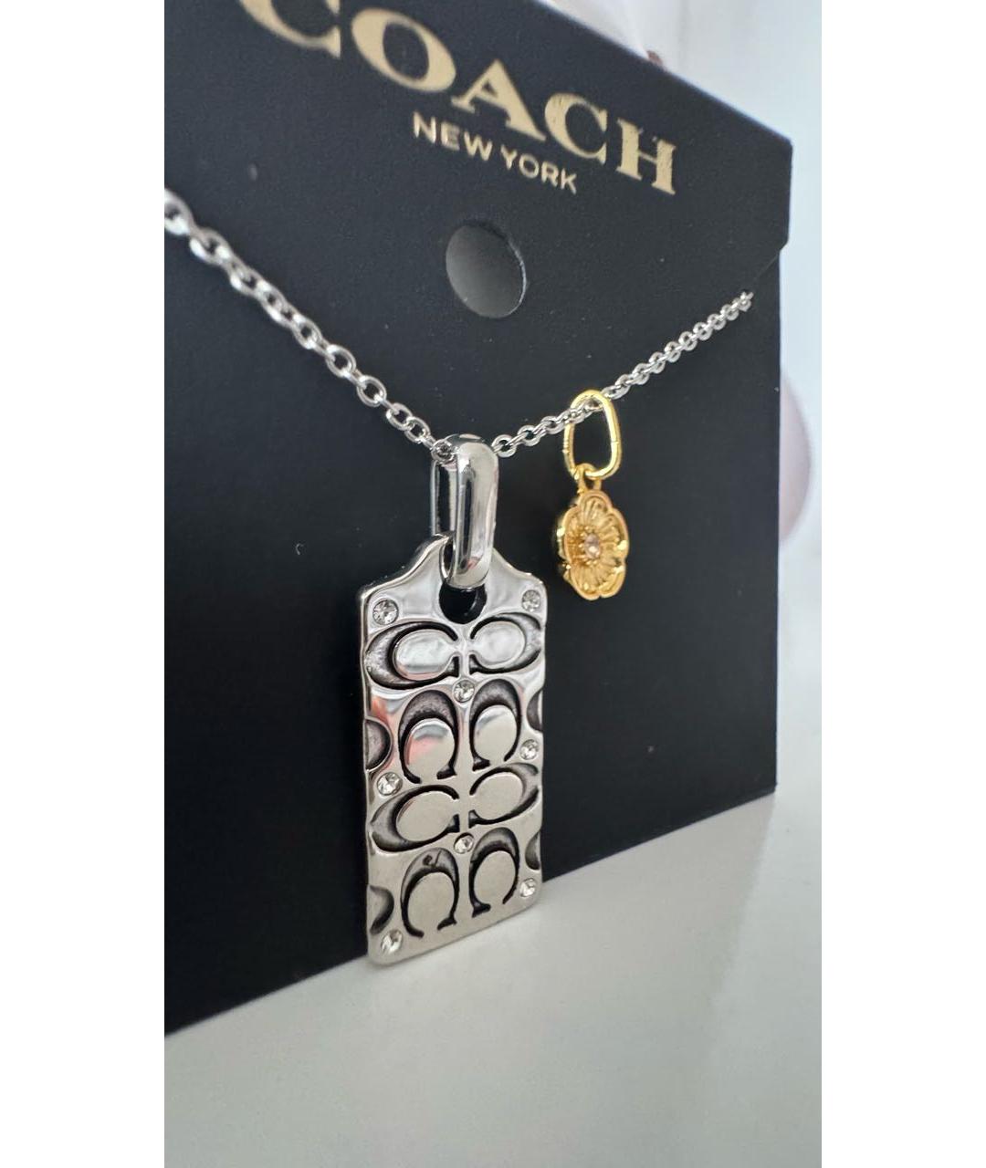 COACH Серебряная металлическая подвеска, фото 4