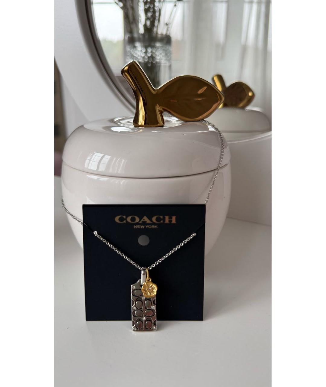 COACH Серебряная металлическая подвеска, фото 2