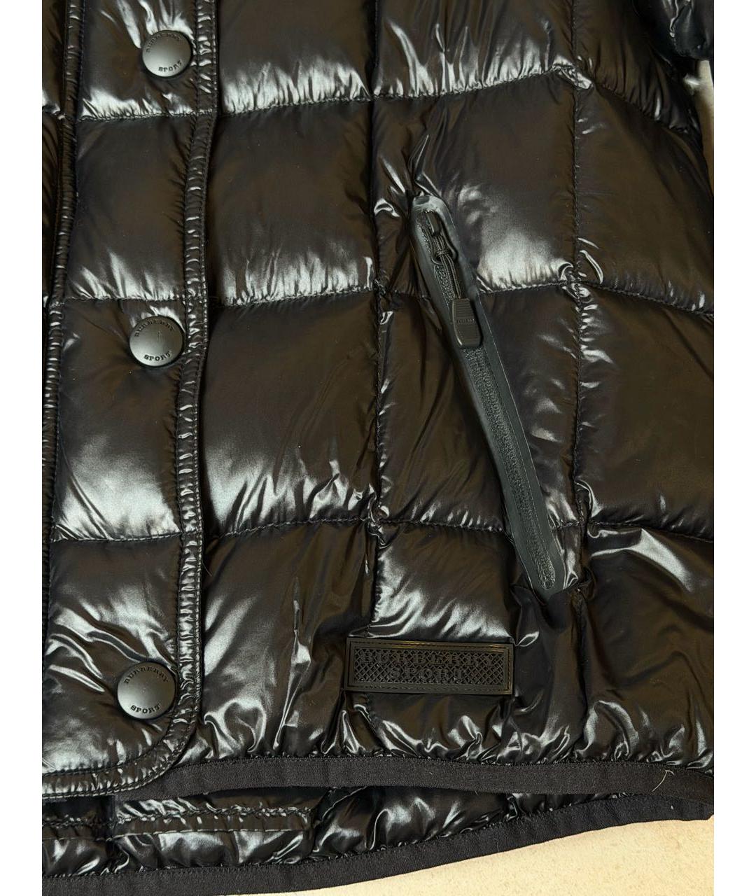BURBERRY Черный полиамидовый пуховик, фото 4