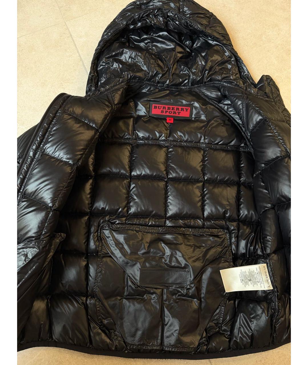 BURBERRY Черный полиамидовый пуховик, фото 6