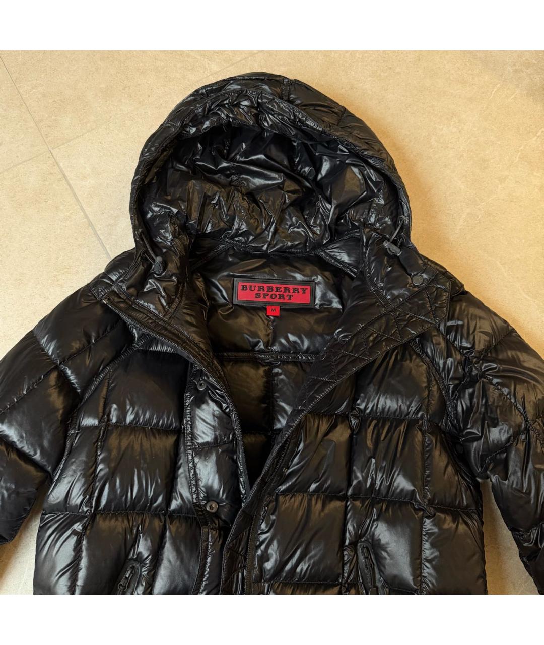 BURBERRY Черный полиамидовый пуховик, фото 3