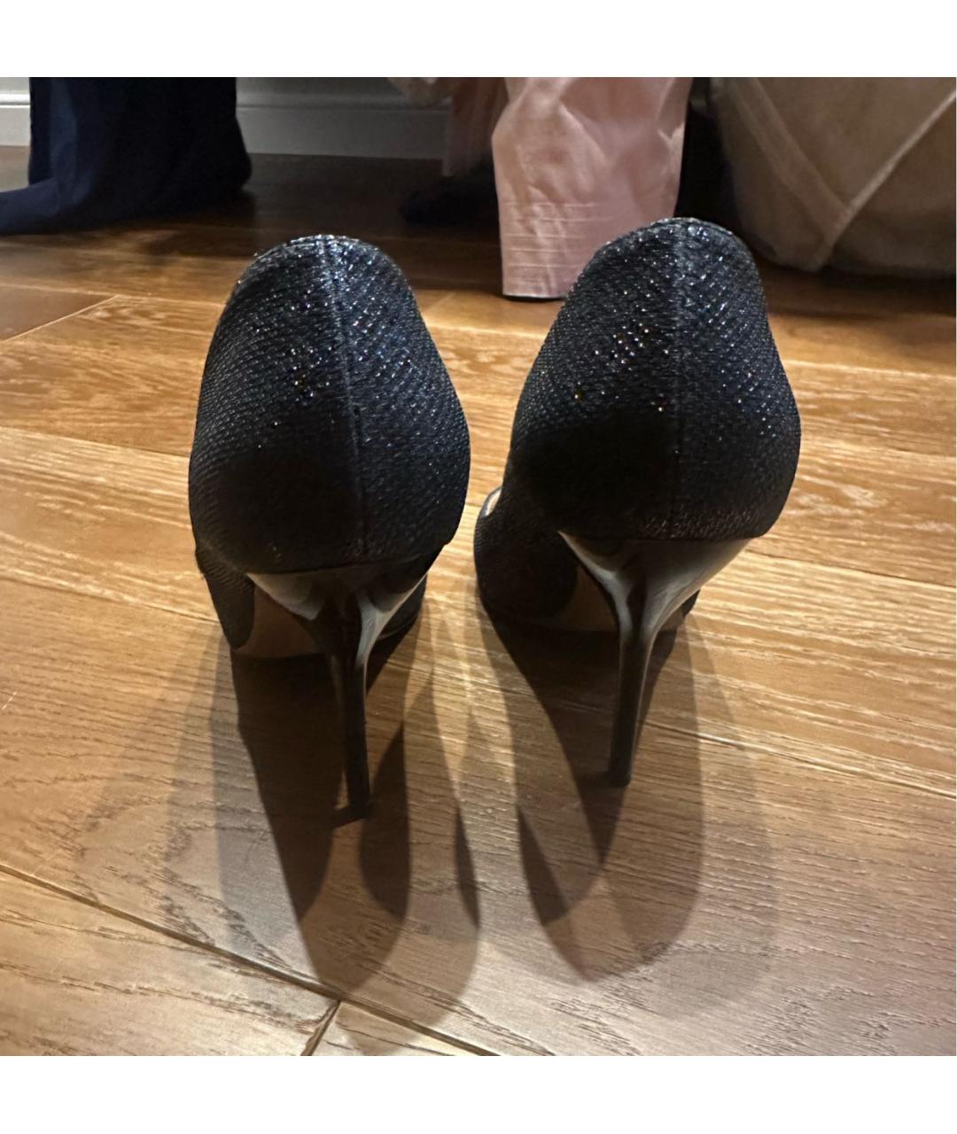 JIMMY CHOO Темно-синие текстильные туфли, фото 3