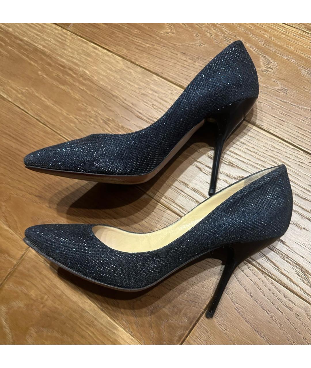 JIMMY CHOO Темно-синие текстильные туфли, фото 8