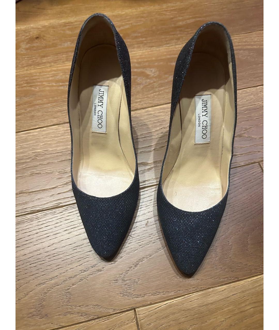 JIMMY CHOO Темно-синие текстильные туфли, фото 2