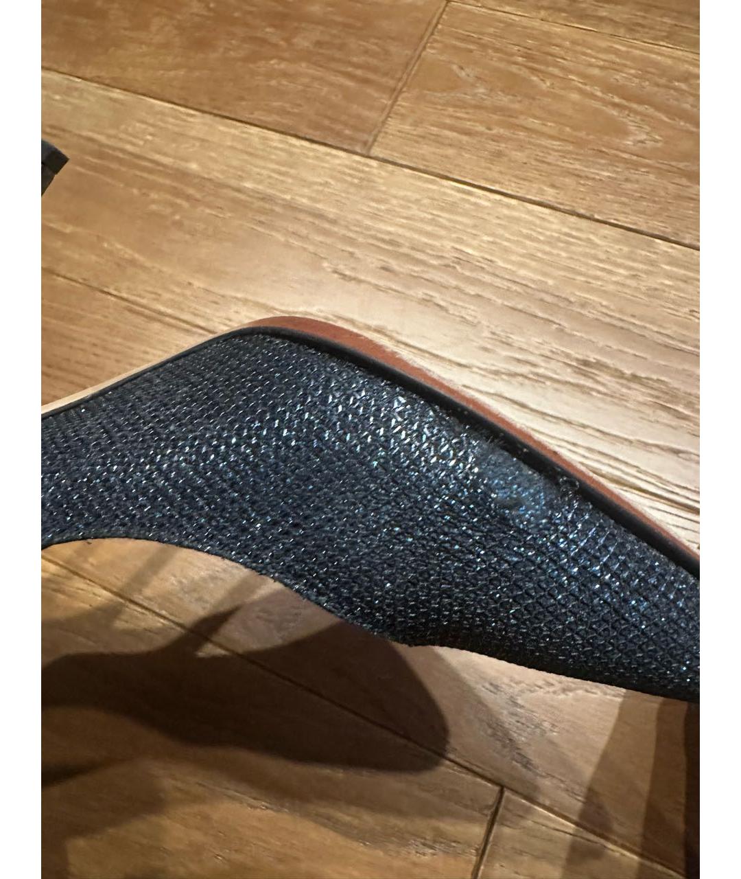 JIMMY CHOO Темно-синие текстильные туфли, фото 6