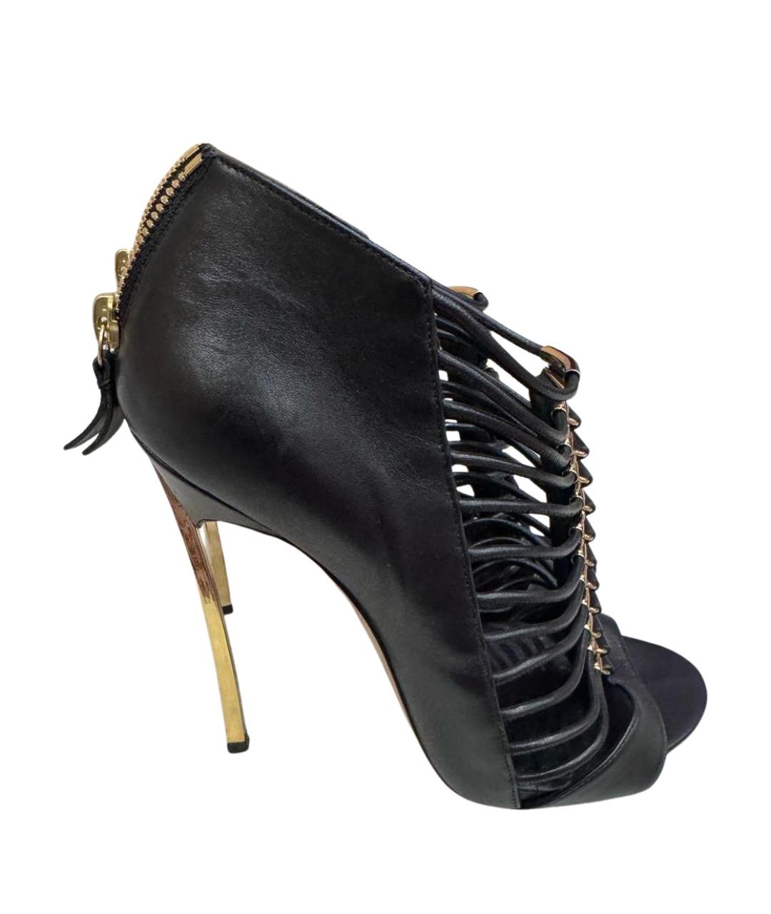 CASADEI Черные кожаные босоножки, фото 1