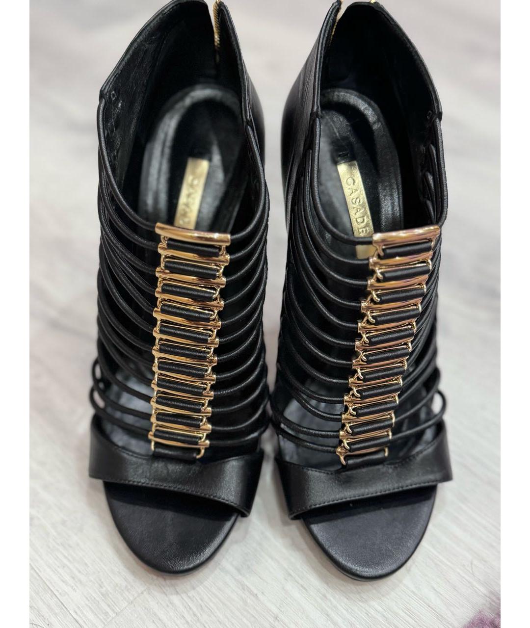 CASADEI Черные кожаные босоножки, фото 2