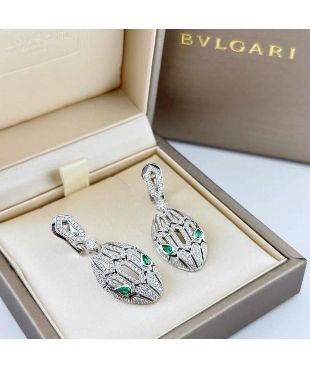 BVLGARI Белые серьги из белого золота, фото 6