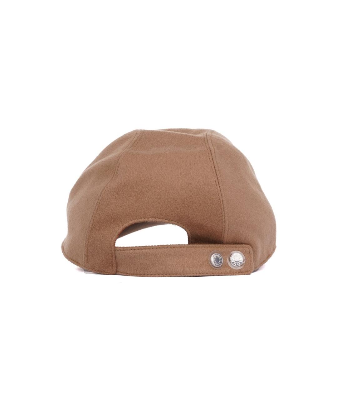 HERMES Коричневая кашемировая кепка, фото 5