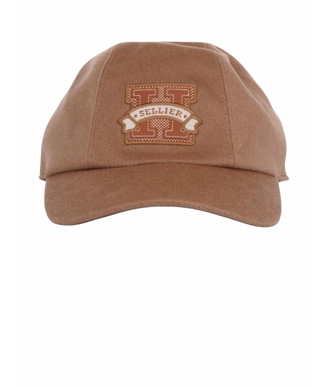 HERMES Коричневая кашемировая кепка, фото 1