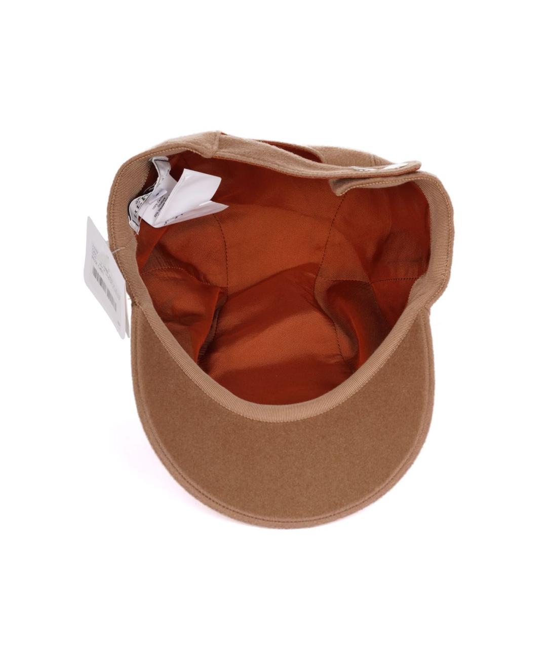 HERMES Коричневая кашемировая кепка, фото 6