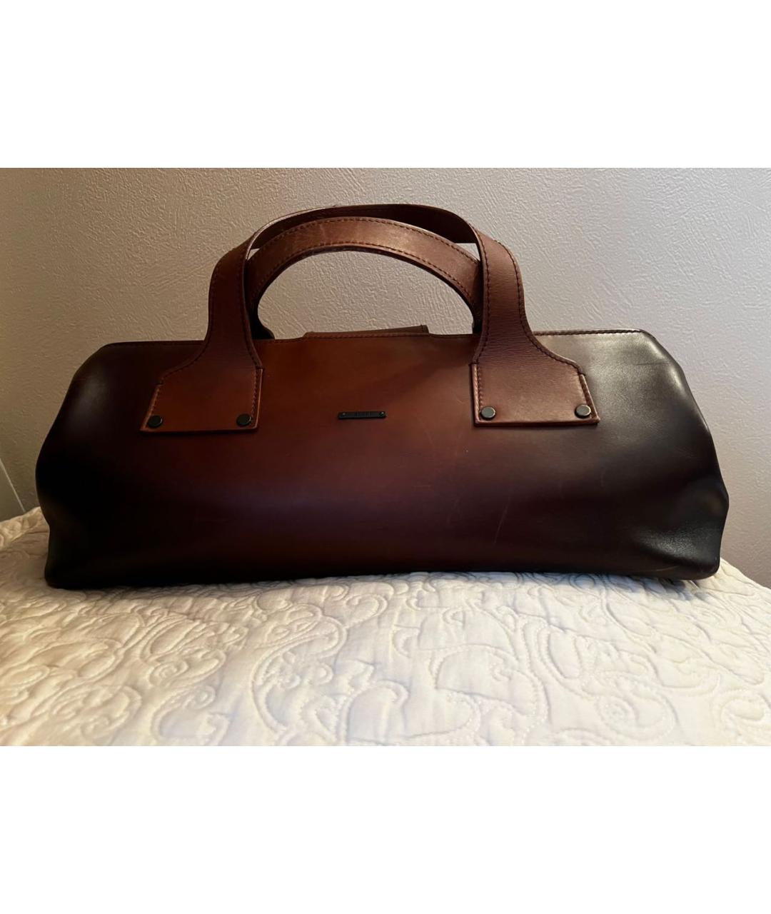 GUCCI Коричневая кожаная сумка с короткими ручками, фото 2