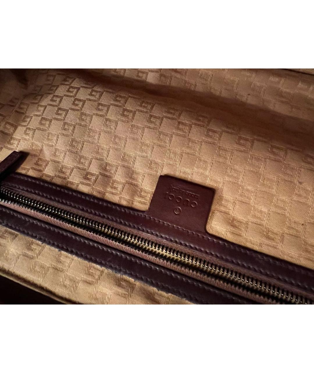 GUCCI Коричневая кожаная сумка с короткими ручками, фото 5