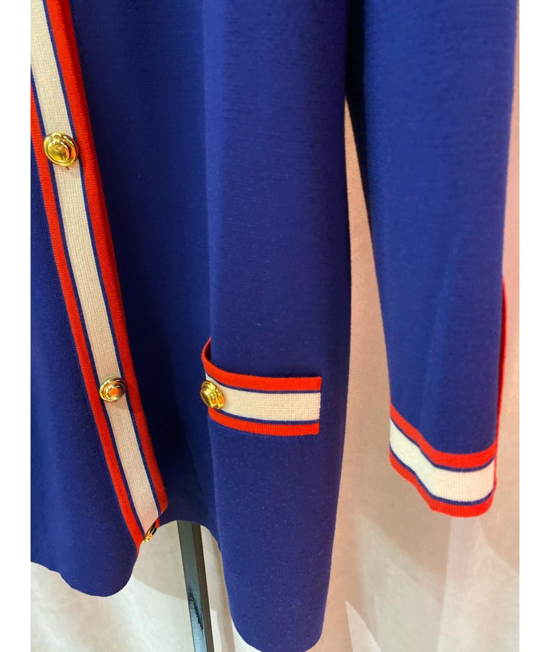 GUCCI Синий шерстяной кардиган, фото 5