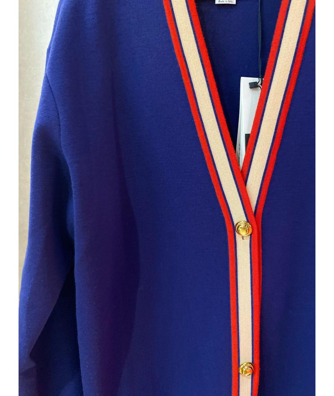 GUCCI Синий шерстяной кардиган, фото 4
