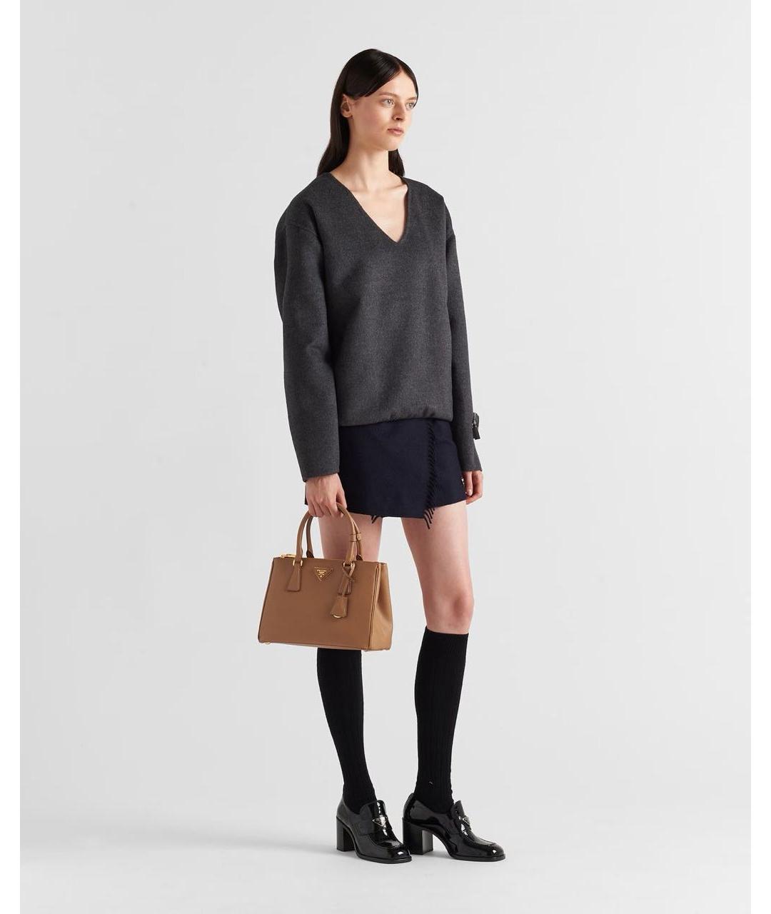 PRADA Коричневая кожаная сумка тоут, фото 6