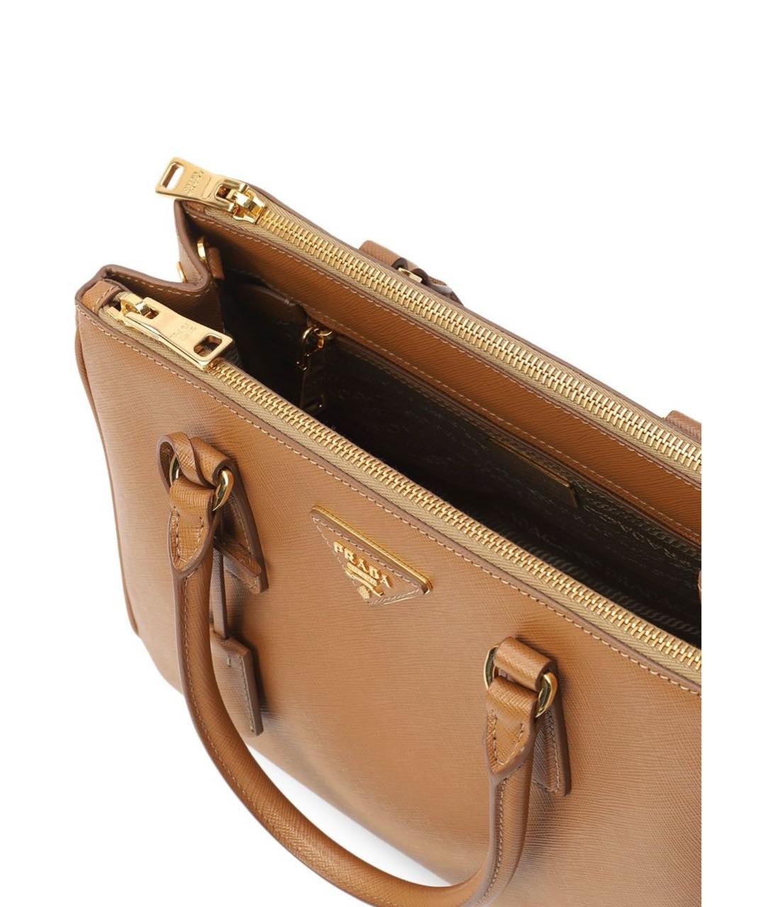 PRADA Коричневая кожаная сумка тоут, фото 5