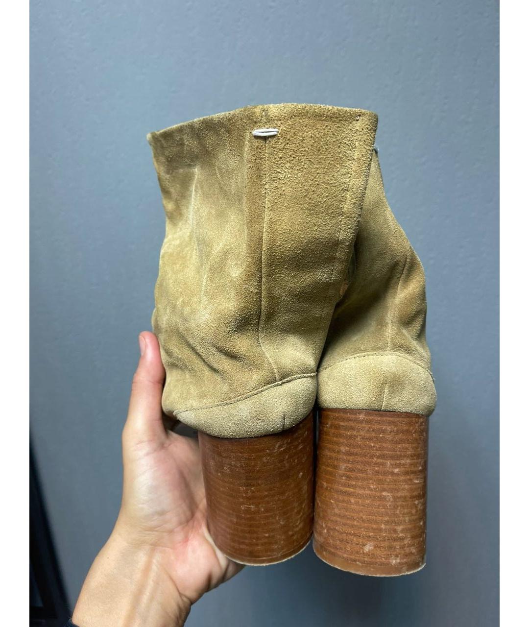 MAISON MARGIELA Бежевые замшевые ботильоны, фото 6